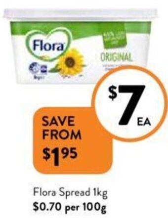 Foodworks Flora Spread 1kg offer