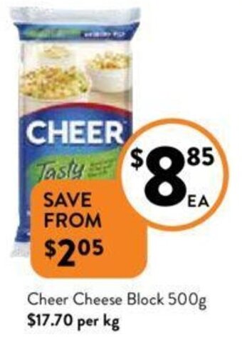 Foodworks Cheer Cheese Block 500g offer