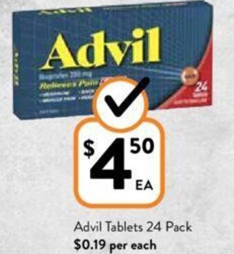 Foodworks Advil Tablets 24 Pack offer