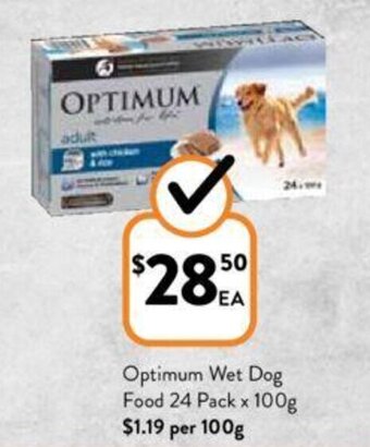 Foodworks Optimum Wet Dog Food 24 Pack x 100g offer