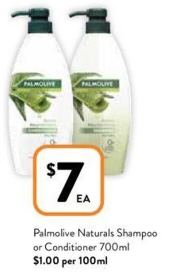 Foodworks Palmolive Naturals Shampoo or Conditioner 700ml offer