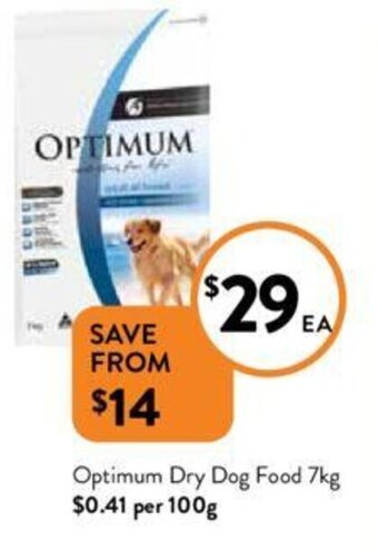 Foodworks Optimum Dry Dog Food 7kg offer