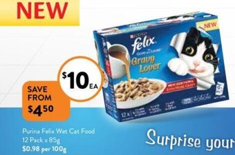 Foodworks Purina Felix Wet Cat Food 12 Pack x 85g offer