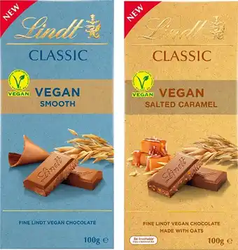 Lindt classic vegan salted caramel or smooth block 100g