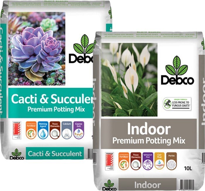 Debco indoor potting mix or cacti & succulent 10litre offer at BIG W