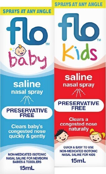 Flo baby or kids saline nasal spray 15ml
