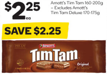 Woolworths Arnott's Tim Tam 160-200g - Excludes Arnott's Tim Tam Deluxe 170-175g offer