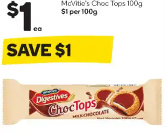 Woolworths McVitie's Choc Tops 100g offer