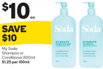 Woolworths My Soda Shampoo or Conditioner 800ml offer