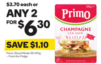 Woolworths Primo Sliced Meats 80-100g offer