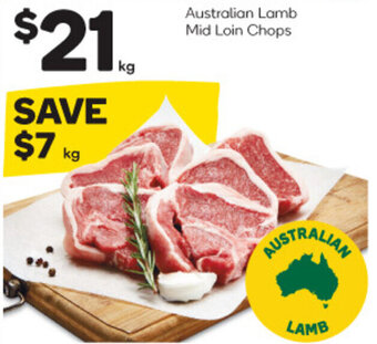 Woolworths Australian Lamb Mid Loin Chops offer