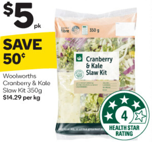 Woolworths Cranberry & Kale Slaw Kit 350g offer at Woolworths
