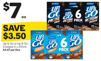 Woolworths Up & Go or Up & Go Energize 6 x 250ml offer