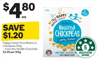 Woolworths Happy Snack Fava Beans or Chickpeas 150g offer