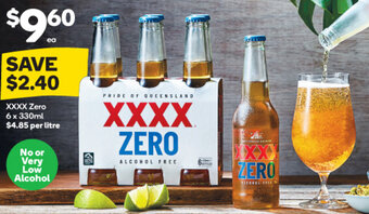 Woolworths XXXX Zero 6 x 330ml offer