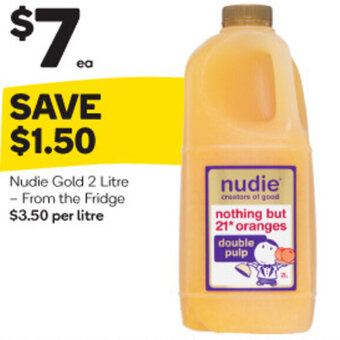 Woolworths Nudie Gold 2 Litre offer