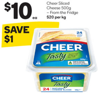 Woolworths Cheer Sliced Cheese 500g offer
