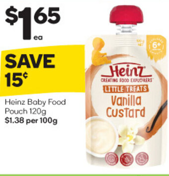 Woolworths Heinz Baby Food Pouch 120g offer
