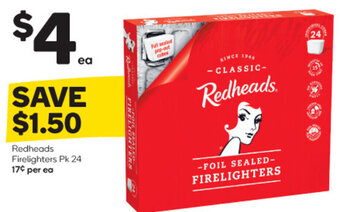 Woolworths Redheads Firelighters Pk 24 offer