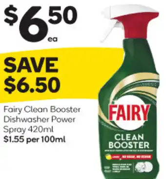 Woolworths Fairy Clean Booster Dishwasher Power Spray 420ml offer