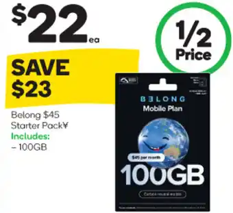 Woolworths Belong Starter Pack 100GB offer