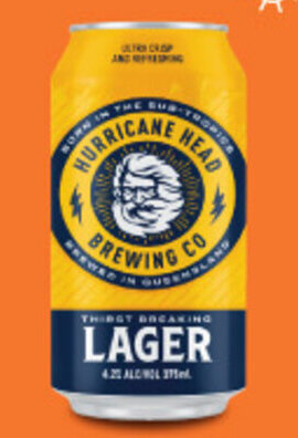 Woolworths Hurricane Head Brewing Co Lager Block Cans | 30x375ml offer