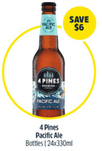 Woolworths 4 Pines Pacific Ale Bottles | 24x330ml offer