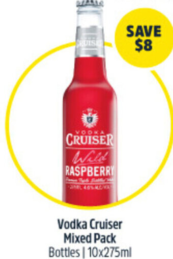 Woolworths Vodka Cruiser Mixed Pack Bottles | 10x275ml offer