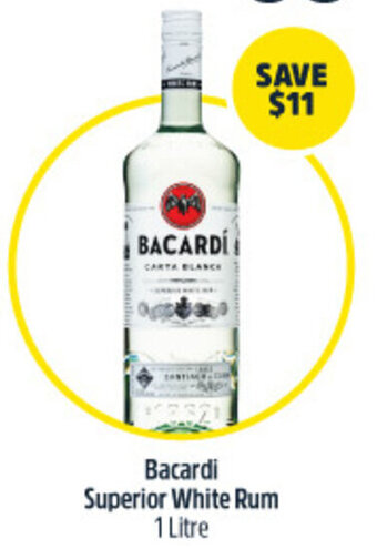 Woolworths Bacardi Superior White Rum 1 Litre offer