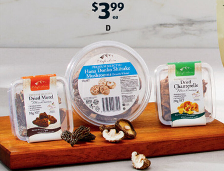 D Chef's Choice Dried Mushrooms 10g55g offer at ALDI