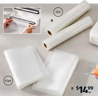 ALDI B Vacuum Food Sealer Bags or Rolls offer