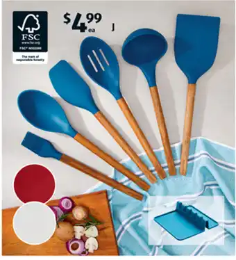 ALDI J Silicone and Wood Utensils offer