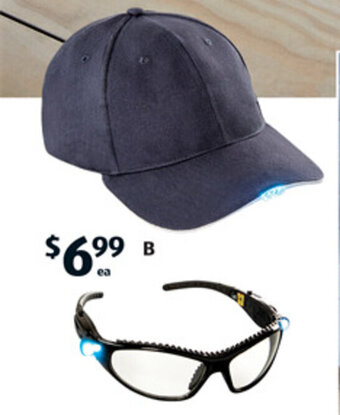 ALDI B LED Cap or Safety Glasses offer