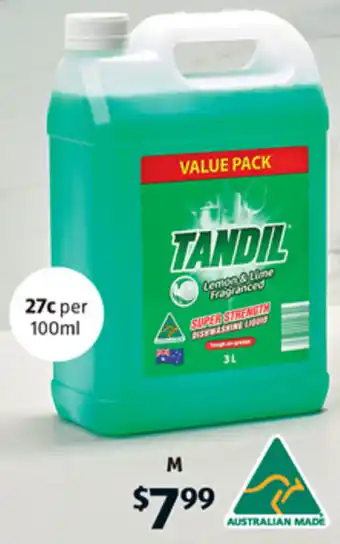 ALDI M Tandil Dishwashing Liquid 3L offer