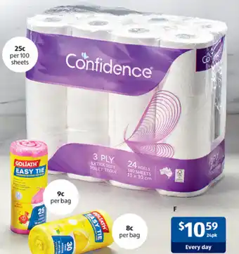 ALDI F Confidence Toilet Tissue 3ply 24pk offer