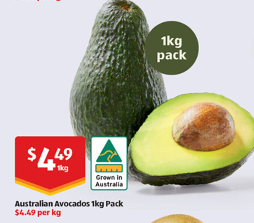 Australian Avocados 1kg 1kg pack offer at ALDI