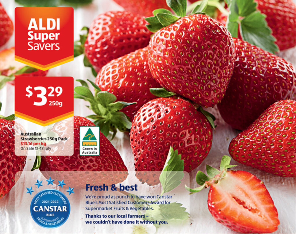 Australian Strawberries 250g Pack ` offer at ALDI