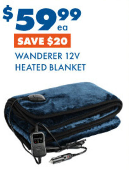 WANDERER 12V HEATED BLANKET offer at BCF