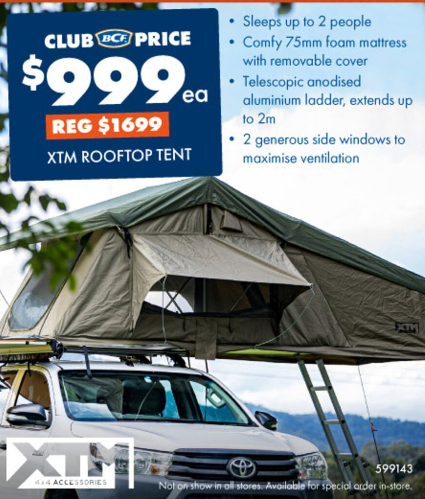 XTM ROOFTOP TENT offer at BCF
