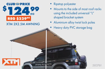 BCF XTM 2X2.5M AWNING offer