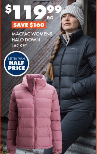 BCF MACPAC WOMENS HALO DOWN JACKET offer