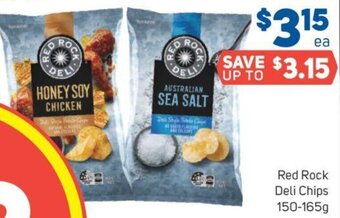 Foodland Red Rock Deli Chips 150-165g offer