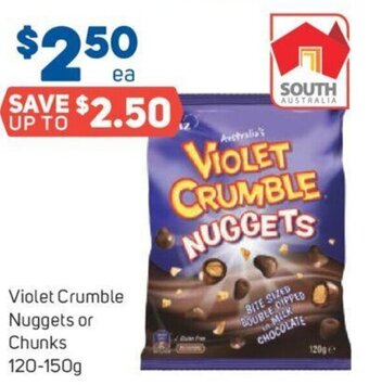 Foodland Violet Crumble Nuggets or Chunks 120-150g offer