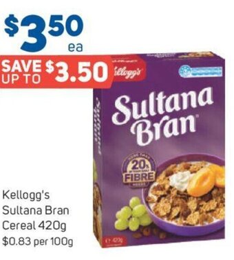 Foodland Kellogg's Sultana Bran Cereal 420g offer
