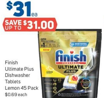 Foodland Finish Ultimate Plus Dishwasher Tablets Lemon 45 Pack offer