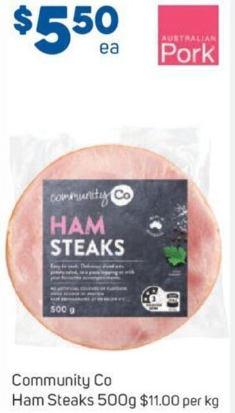 Foodland Community Co Ham Steaks 500g offer