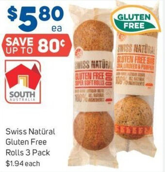 Foodland Swiss Natüral Gluten Free Rolls 3 Pack offer