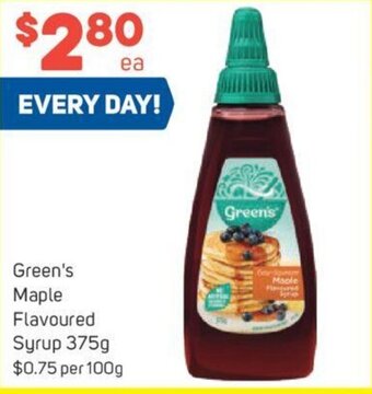 Green's Maple Flavoured Syrup 375g