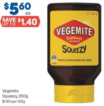 Foodland Vegemite Squeezy 350g offer