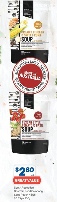 Foodland South Australian Gourmet Food Company Soup Pouch 430g offer